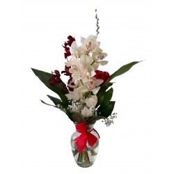 Orquídea Cymbidium + jarrón