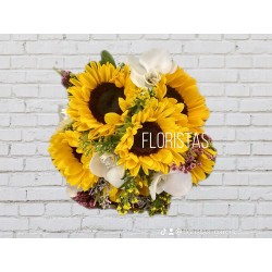 Bouquets girasoles y orquídeas