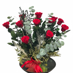 Centro 12 rosas eternas