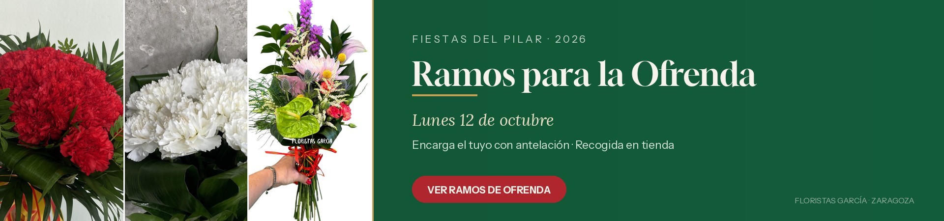 Ramos para la Ofrenda de Flores a la Virgen del Pilar - Floristas García